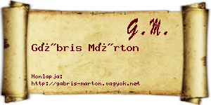 Gábris Márton névjegykártya