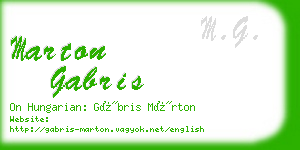 marton gabris business card